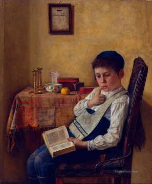 judío Painting - Un niño yeshivá Isidor Kaufmann judío húngaro